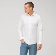 Camicia olymp bianca in jersey super slim fit