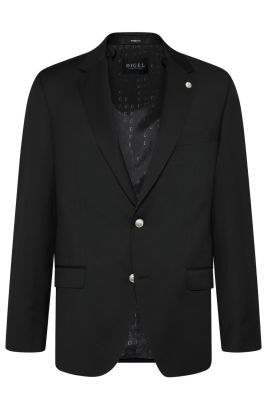 Black digel drop six modern fit jacket wool reda super 110's