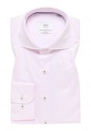 Light pink slim-fit eterna shirt in twisted cotton twill