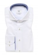 Eterna white shirt slim fit cotton twill inside in contrast