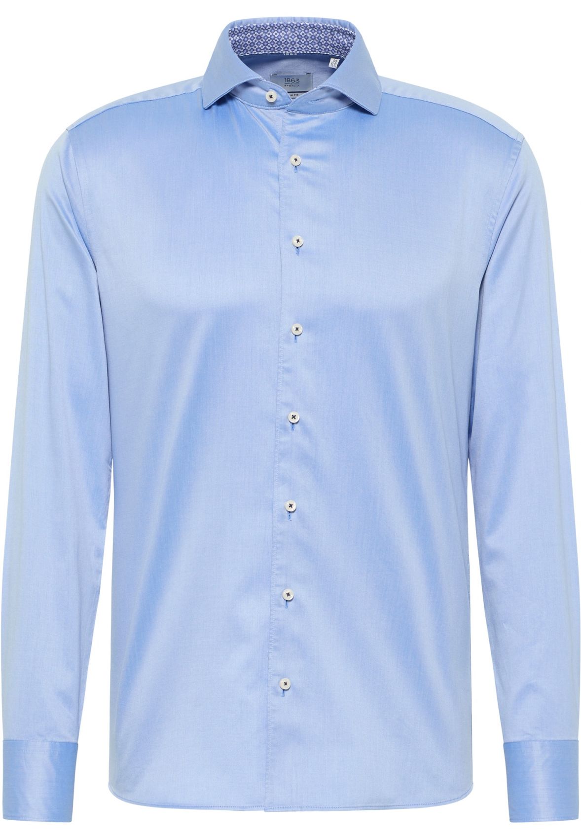 Camicia ETERNA Uomo Slim Fit, Manica Lunga, Colore Blu Scuro, Taglia 39, In Cotone, Lavabile In Lavatrice, Elegante E Casual.