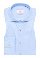 Light blue eterna shirt in twisted cotton twill with a modern fit