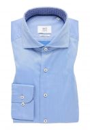 Light blue eterna twill cotton twill shirt with a modern contrasting inner fit