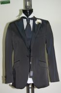 Blue Dress Slim fit Luciano Sopranos ceremony with waistcoat and tie