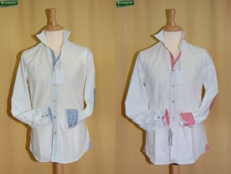 White slim fit shirt with patches Ingram