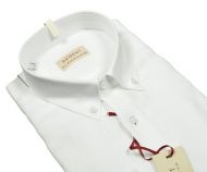 Camicia in puro lino bianca pancaldi regular fit