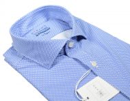 Camicia azzurra micro disegno ingram dynamo tessuto performante vestibilità slim fit