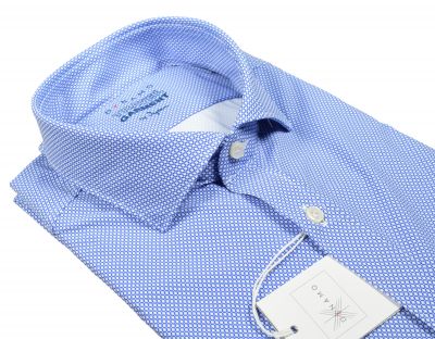 Camicia azzurra micro disegno ingram dynamo tessuto performante vestibilità slim fit