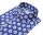 Camicia ingram azzurra fantasia floreale cotone e lino slim fit