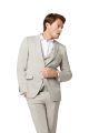 Elegant beige digel slim fit suit with vest and bow tie