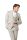 Elegant beige digel slim fit suit with vest and bow tie