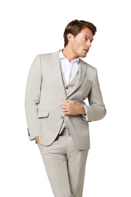 Abito elegante beige digel slim fit con gilet e papillon