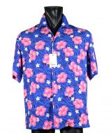 Camicia ingram fantasia floreale hawaiana collo bowling 