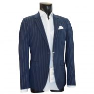 Blue digel pinstripe suit in marzotto wool extra slim fit