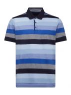 Polo con taschino in cotone mercerizzato a righe 
