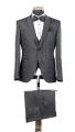 Black groom's damask tuxedo with shawl collar