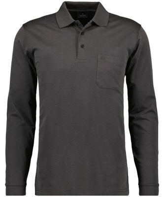 Polo grigio scuro con taschino ragman no stiro modern fit