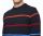 Maglione girocollo blu a righe impulso idrorepellente