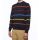 Maglione girocollo blu a righe impulso idrorepellente