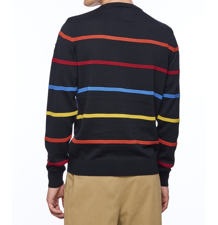 Impulso Blue Striped Sweater Tricot water repellent treatment Made in Italy
