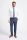 Blue double-breasted suit with plaid cavani stretch wool