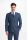 Blue double-breasted suit with plaid cavani stretch wool