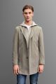 Beige digel coat with detachable slim fit hood