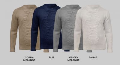 Maglione lavorato in misto lana manuel garcia a girocollo slim fit
