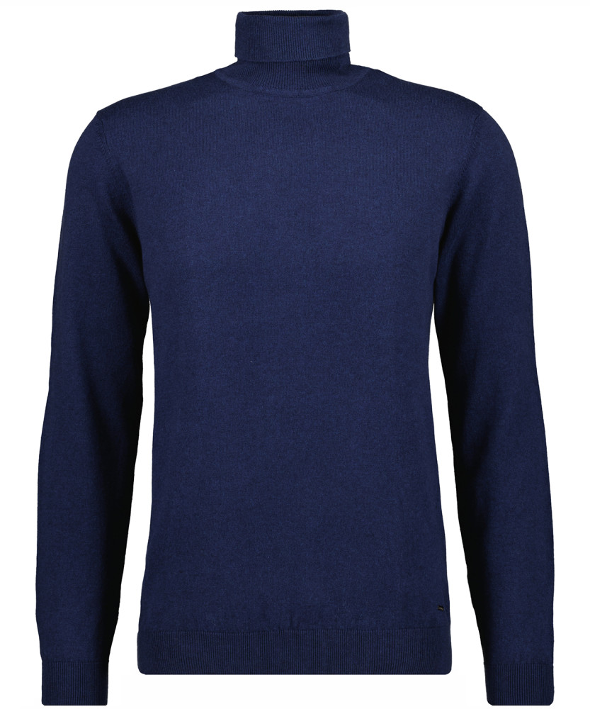 Maglione a dolcevita blu marine ragman in cotone e cashmere modern fit