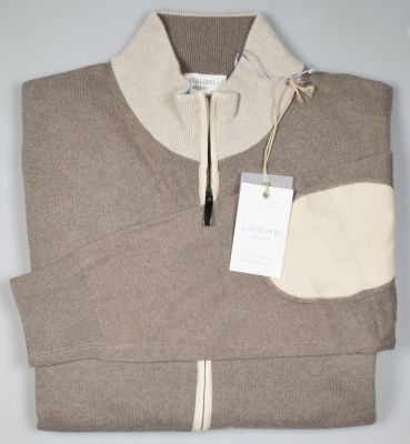 Cardigan con zip e toppe misto cashmere cavalieri milano