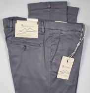 Pantalone slim fit grigio bsettecento cotone e seta stretch 