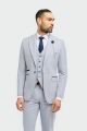 Light blue checked cavani tweed dress with waistcoat