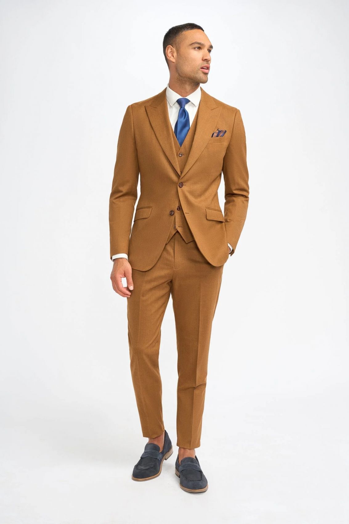 Abito moda uomo Cavani Color Tabacco Lana Stretch – Saldi