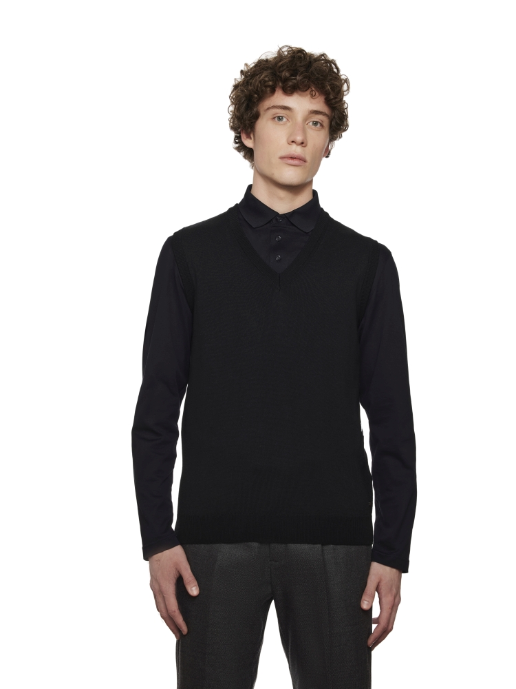 Gilet scollo a V Montechiaro in sei colori - Lana Merino Extrafine 
