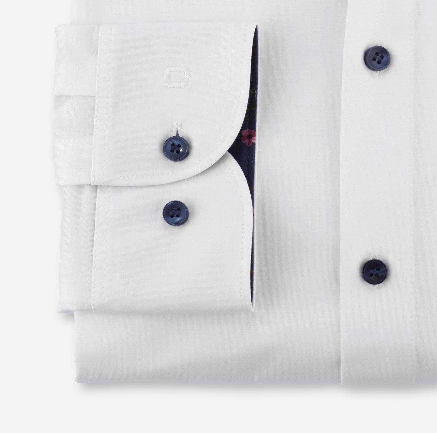 Slim Fit Camicia Bianca Colletto Camicia Bianca Olymp 24/Seven