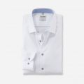 Olymp white shirt in slim fit stretch oxford cotton