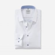 Olymp white shirt in slim fit stretch oxford cotton