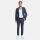 Slim fit gray checked blue stretch wool white bros dress
