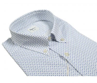 Ingram stretch cotton printed button-down collar shirt
