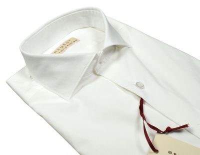 White pancaldi slim fit stretch cotton shirt