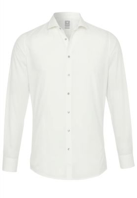 Pure ecru extra slim fit stretch cotton shirt