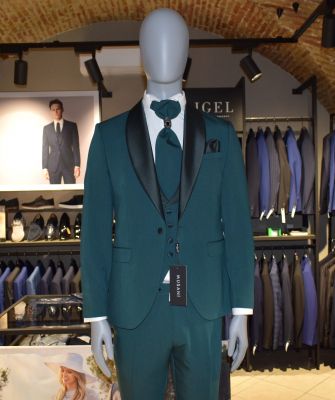 Green wedding suit musani modern tuxedo with waistcoat
