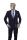Abito musani blu scuro con gilet slim fit