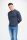 Polo a tre bottoni blu navy cavani in lana e cotone