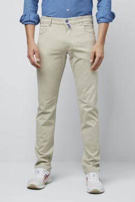 Slim fit jeans beige cotton and lyocell m5 by meyer
