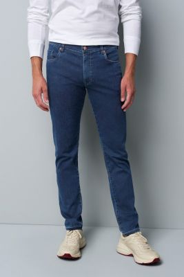 Stretch denim jeans slim fit stone wash blue m5 by meyer
