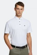 Meyer polo shirt white breathable non-iron technical fabric