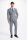 Grey and blue double-breasted suit with checks in stretch wool