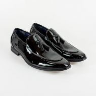 Scarpa mocassino cavani elegante da cerimonia nero in vernice