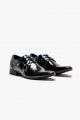 Elegant black patent leather shoe for ceremonies